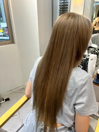 ロング カラー 栄/海外風カラー/ ナチュラル縮毛のヘアスタイル