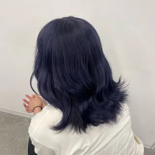 ロング カラー ラベンダー💜 グレージュ🩶のヘアスタイル