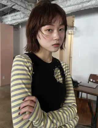 ミディアム カラー パーマ honen hairのヘアスタイル