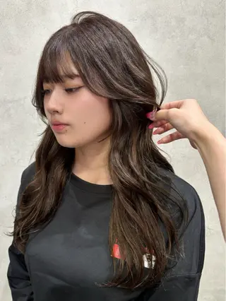 ロング カラー 🖤顔まわり 盛れヘア⟡アズサ🖤のヘアスタイル