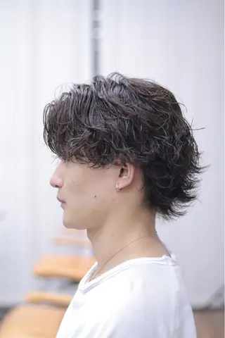 ミディアム パーマ メンズ 山口 陽平のヘアスタイル