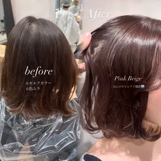 ミディアム カラー girly上品ヘア 🎀/ベージュikuのヘアスタイル