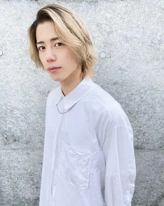 ミディアム パーマ メンズ 勝河 怜楊のヘアスタイル