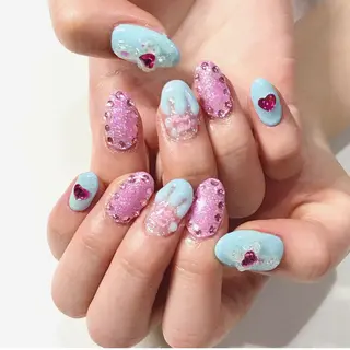 ネイル 渋谷／チップ長さ出し 👑アプレgel-xのネイルデザイン