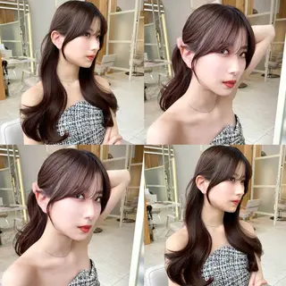 ロング カラー 🇰🇷韓国風くびれ ヘア🇰🇷中村優大のヘアスタイル