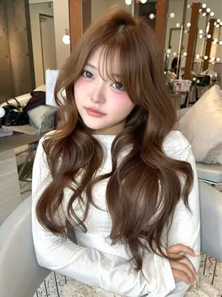 ロング 🎀ダブルカラー/ 透明感カラー/翼🎀のヘアスタイル