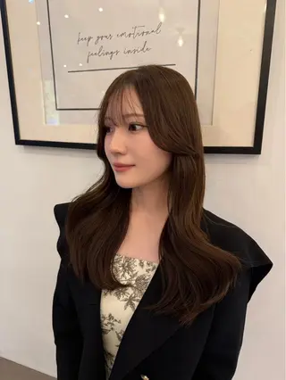 セミロング カラー 💘韓国レイヤー上 品カラーruru💘のヘアスタイル