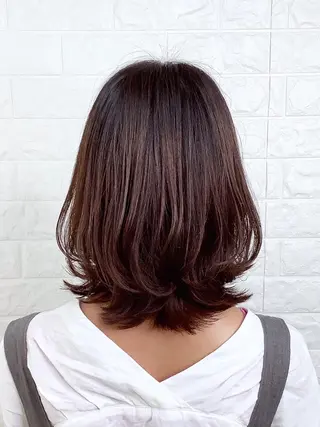 ミディアム カラー 髪質改善縮毛矯正 美容師✂️山崎竜二のヘアスタイル