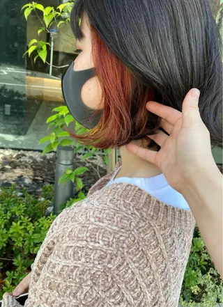 ミディアム ✨色持ちの良い艶 カラー✨蟹江真世のヘアスタイル