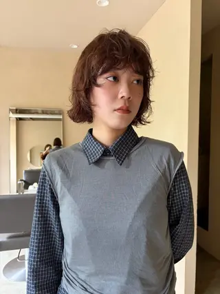 ショート カラー パーマ 渡部 真世のヘアスタイル