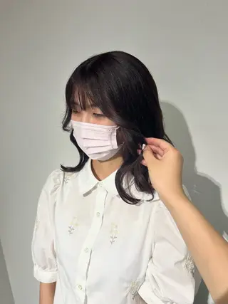 セミロング カラー 弓矢 叶のヘアスタイル