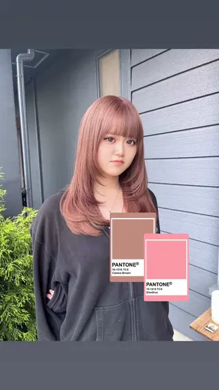 ロング カラー ブリーチ/透明感カラ ー/ふじわら はゆのヘアスタイル