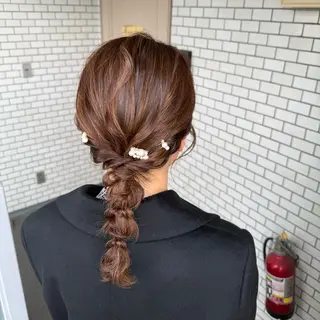 ミディアム ヘアアレンジ 褒められヘアメイク /‎ボブ女子🐶みおのヘアスタイル