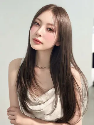 ロング カラー りきと🦋河原町 縮毛矯正/艶カラーのヘアスタイル