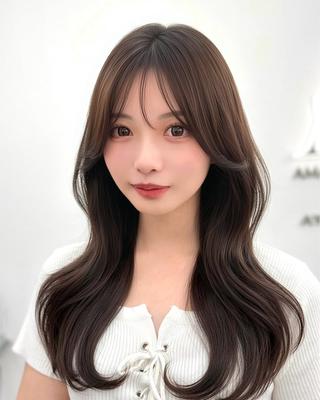 セミロング 前髪顔まわりカット 🌈中村海聖のヘアスタイル