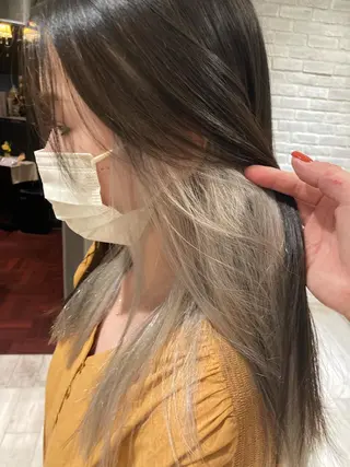 セミロング 曲がる縮毛矯正 LIBER 岩名のヘアスタイル