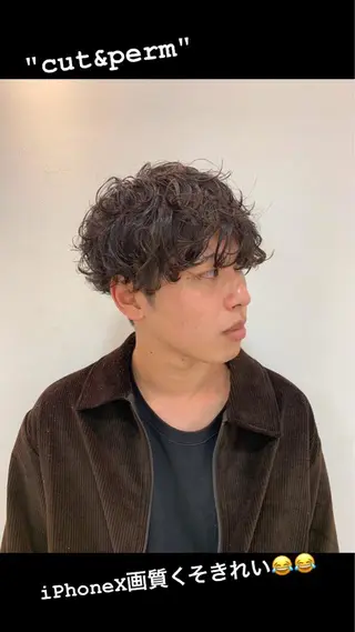 ショート カラー パーマ メンズ 🟦横浜駅メンズパー マ｜小上馬淳司🟦のヘアスタイル