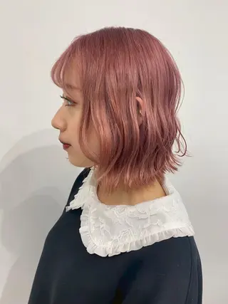 ミディアム カラー パーマ ヘアアレンジ 肥後 有紗のヘアスタイル