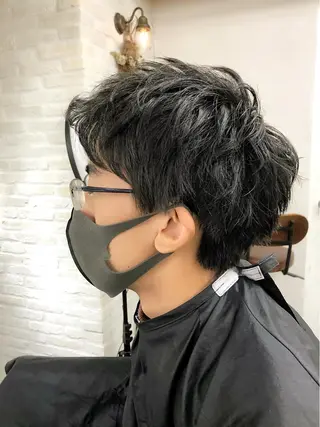 ショート メンズ 白髪ぼかし大人メンズ 根本零のヘアスタイル