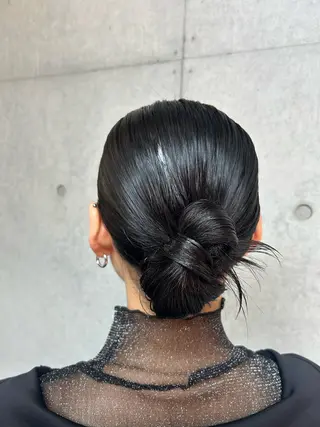 ミディアム ヘアアレンジ 勝野 麻美のヘアスタイル