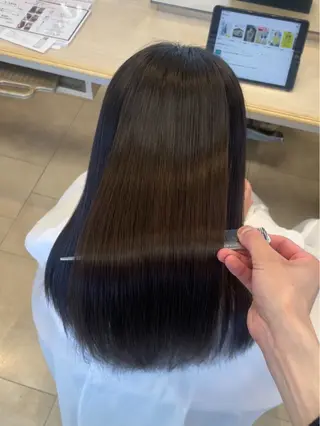 ロング シャドウパーマ／骨格 矯正カット　トモキのヘアスタイル