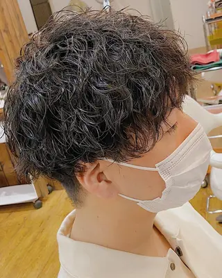 パーマ メンズ 原田 涼矢のヘアスタイル