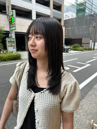 ロング カラー ウエカワ ハルのヘアスタイル