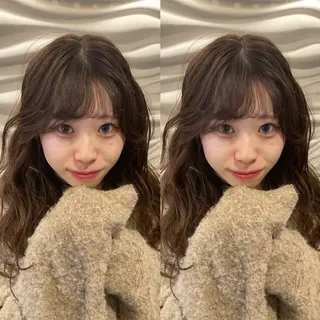 セミロング カラー み うのヘアスタイル