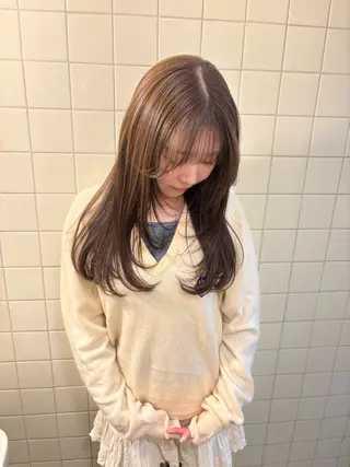 ロング カラー 縮毛矯正ボブ&顔まわ レイヤー♡TOMOEのヘアスタイル