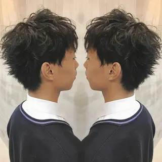 ショート パーマ メンズ 重政 和樹のヘアスタイル