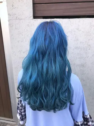 ロング カラー 色落ちまでキレイに！ ！女性サロンのヘアスタイル