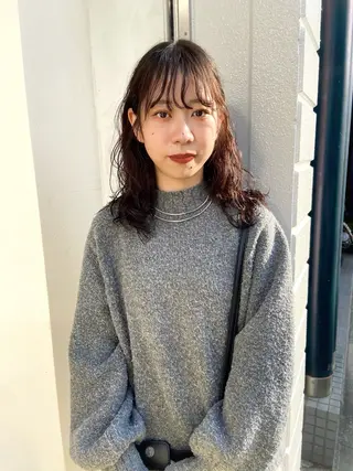 ミディアム パーマ 似合わせカット/ パーマ/藤田和樹のヘアスタイル