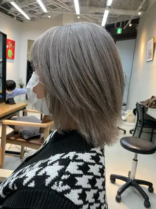 ミディアム カラー ボブ/ショート /パーマ/shinのヘアスタイル