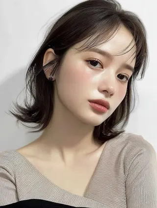 ミディアム 青木 りおのヘアスタイル