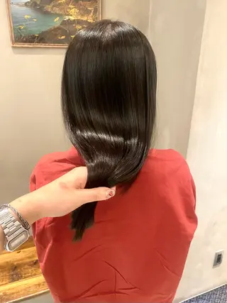 セミロング 新宿/顔周りカット +レイヤー＝しずく♩のヘアスタイル
