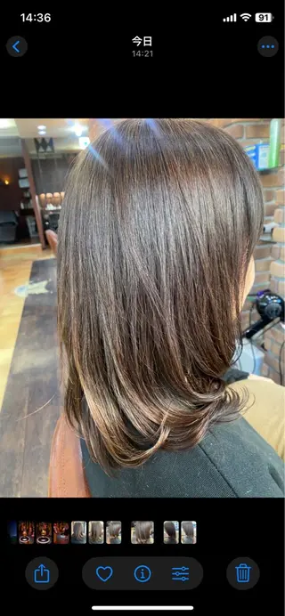 セミロング パーマ DOLCE尾亦 花織のヘアスタイル
