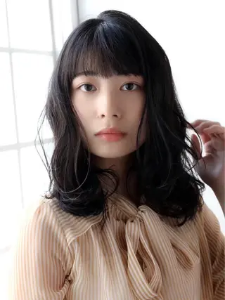 ミディアム パーマ 地毛風ストレート/ 艶髪/けいすけのヘアスタイル