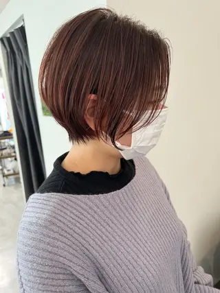 ショート レイヤー×縮毛矯正 深見 拓のヘアスタイル