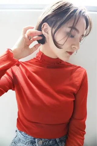 ショート オリーブ🫒レイヤー /平尾/りの‎🤍のヘアスタイル