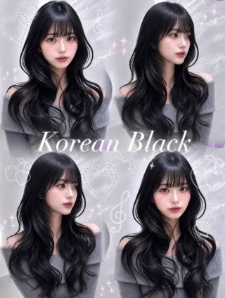 セミロング カラー ヘアアレンジ 🖤kana韓国ヘア 艶髪カラー特化🖤のヘアスタイル