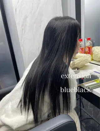 ロング カラー エクステ🩵ブリーチ 韓国ヘア🩵KAEのヘアスタイル