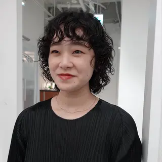 ミディアム パーマ ヘアアレンジ 🌐サトウ リョウ🌐のヘアスタイル