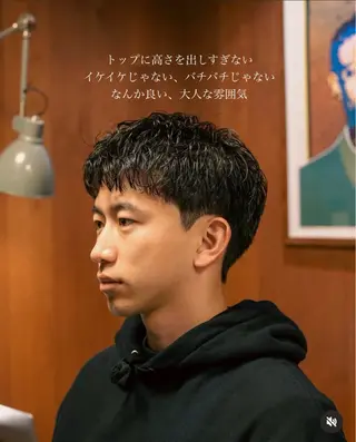 パーマ メンズ メンズショート タチカワユウキのヘアスタイル