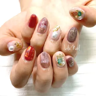 ネイル モチの良さ◉ フィルインネイル♡のネイルデザイン
