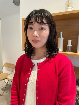 ミディアム パーマ 土川 陽菜のヘアスタイル