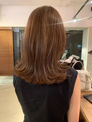 ミディアム カラー 透明感カラー✂︎ /縮毛矯正/YUKAのヘアスタイル