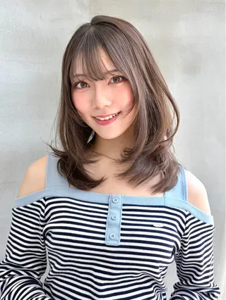 ミディアム 大宮🤍縮毛矯正 レイヤー🪽なるのヘアスタイル