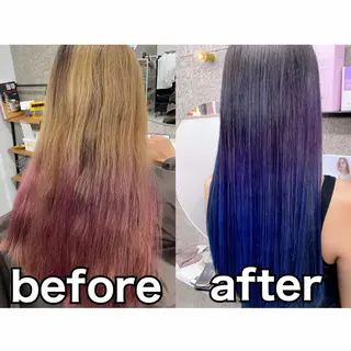 ロング カラー Lull1人美容室 バレイヤージュのヘアスタイル