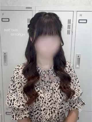 ロング ヘアアレンジ アレンジ/透明感カラ ー/韓国ヘア/ふうかのヘアスタイル