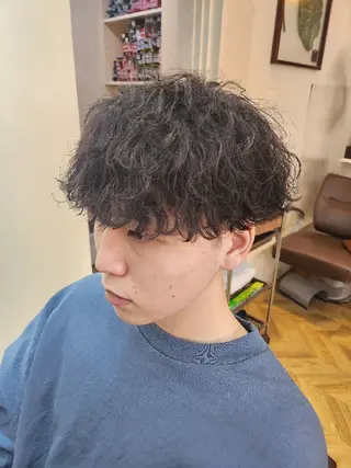 ショート パーマ メンズ 清潔感×垢抜けヘアー ✂︎タカダリョウマのヘアスタイル